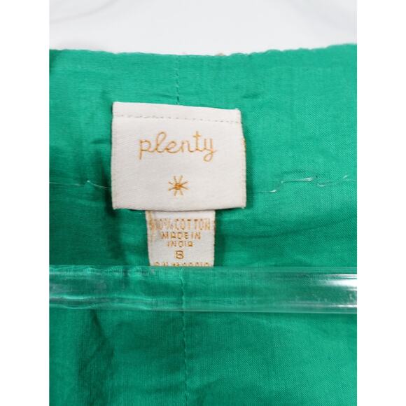 Vintage Plenty by Tracy Reese Green Floral Crystal Beaded Cotton Mini Dress 8 - Picture 10 of 16